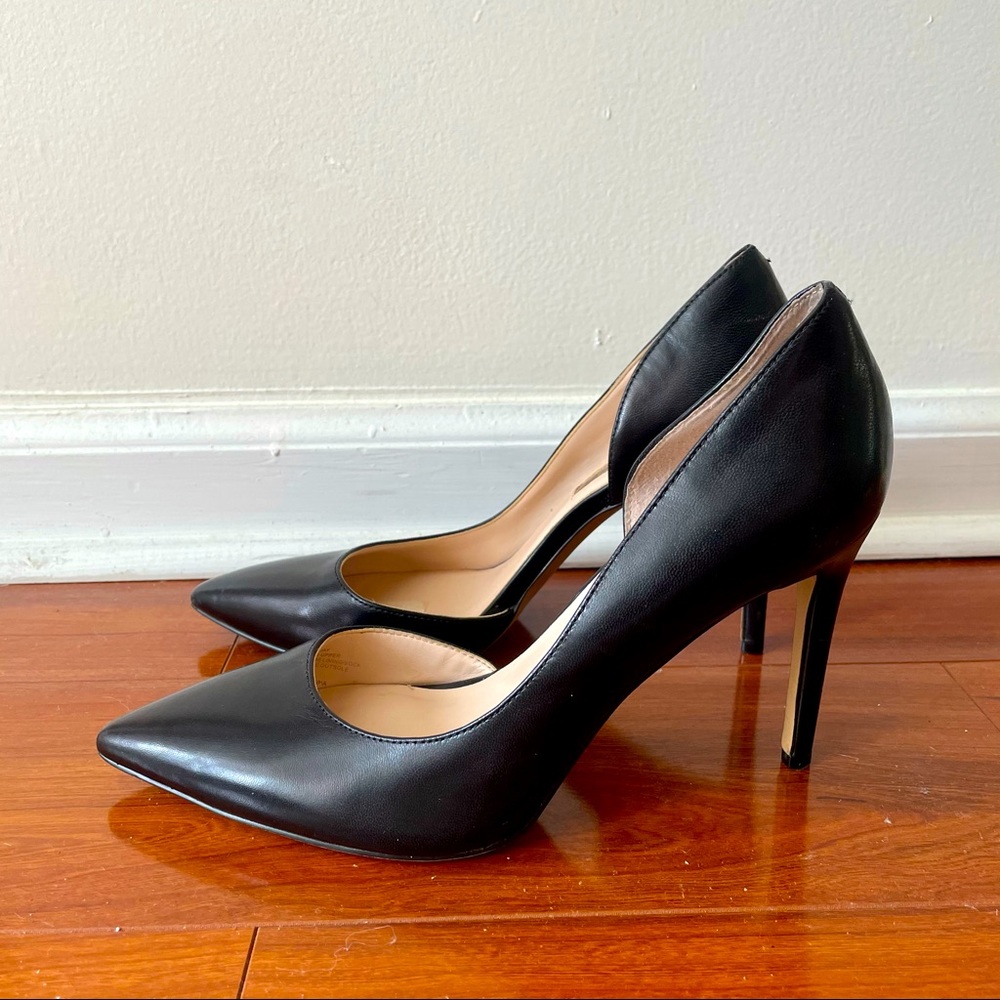 Inc Pointed Toe Stiletto Pumps, Black Leather